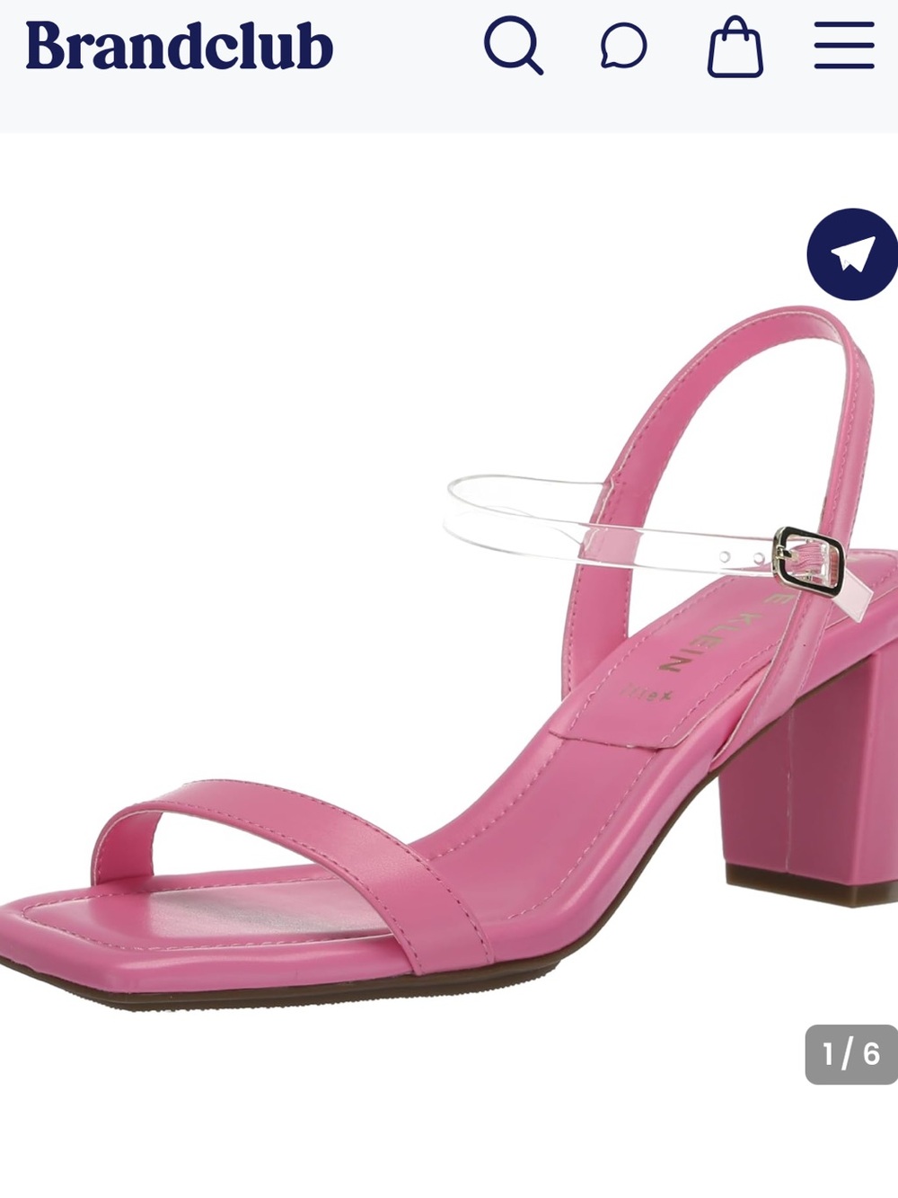 Anne Klein Pink Block Heel Slingback Sandals with Clear Strap